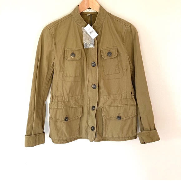 Loft Utility Jacket Army Green Drawstring Waist - Picture 2 of 11